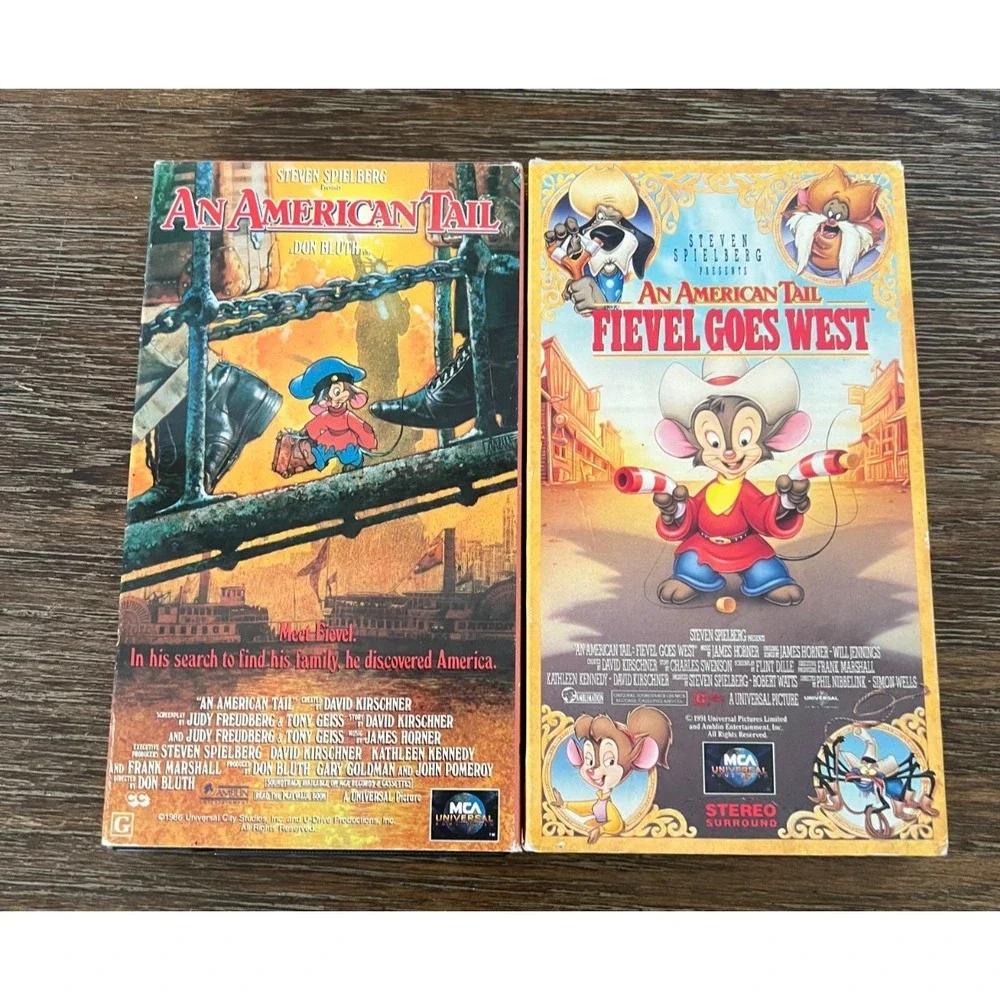 Lot of 2 AN AMERICAN TAIL VHS Fievel Goes West Animation Release Video Cassette